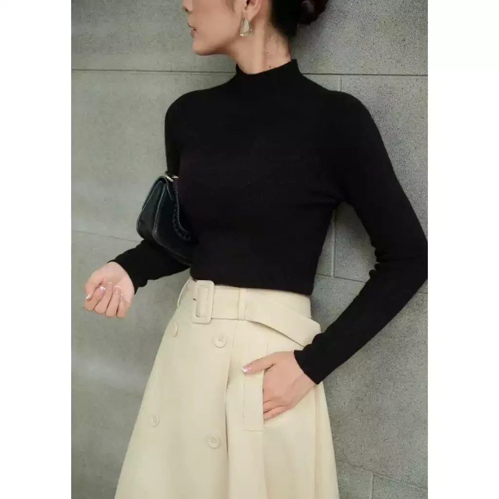 Chân váy kaki dáng dài dây đai rời