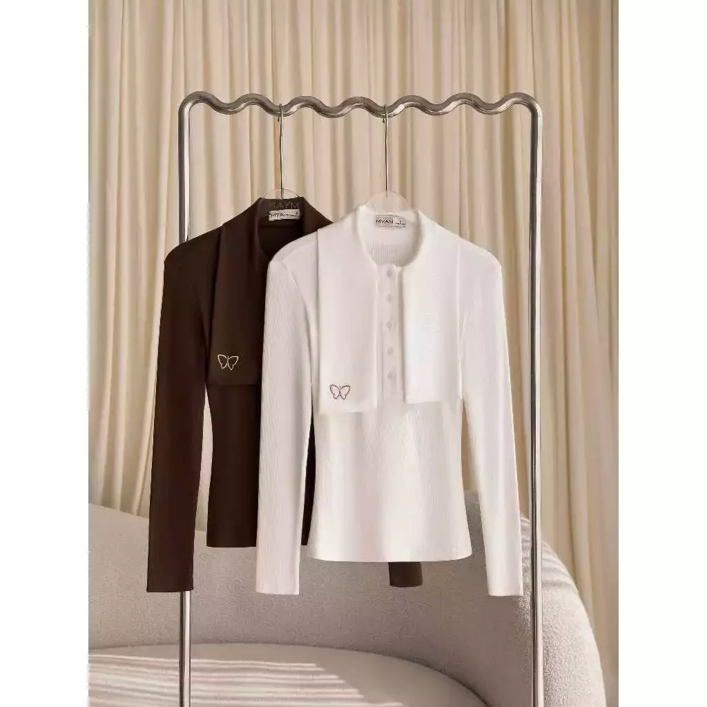 Áo thun dài tay dây cổ bản lớn