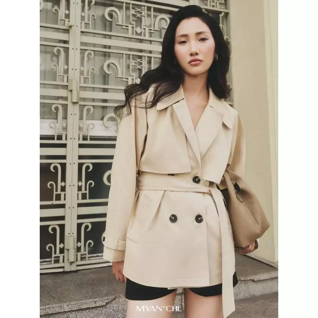 Áo khoác kaki kèm dây đai rời