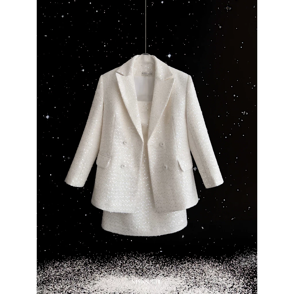 Áo Blazer tweed kim sa