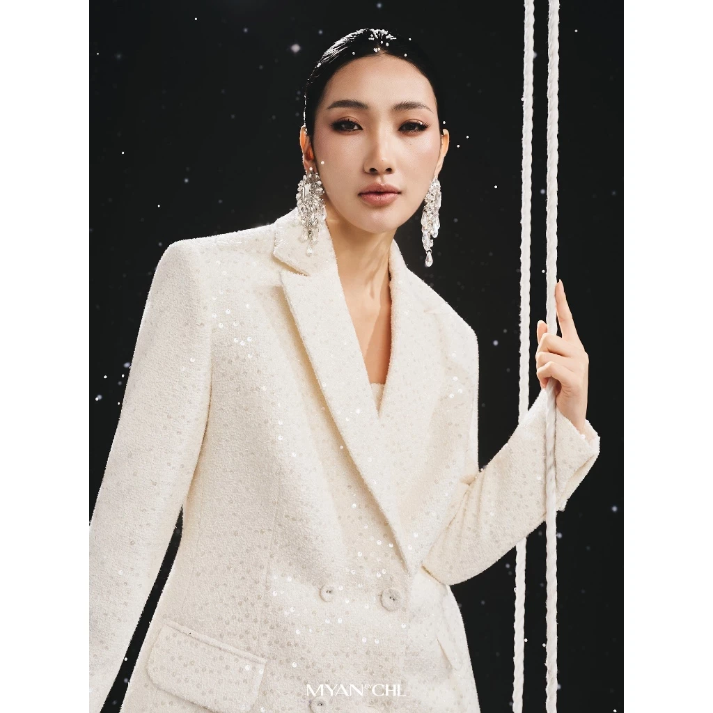 Áo Blazer tweed kim sa
