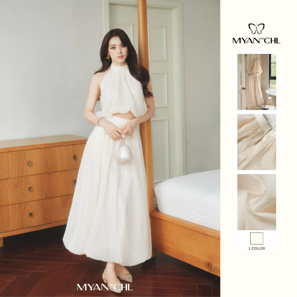 Áo cổ yếm dáng bom