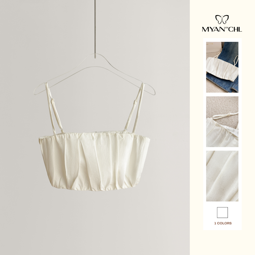 Áo hai dây croptop nhún thân