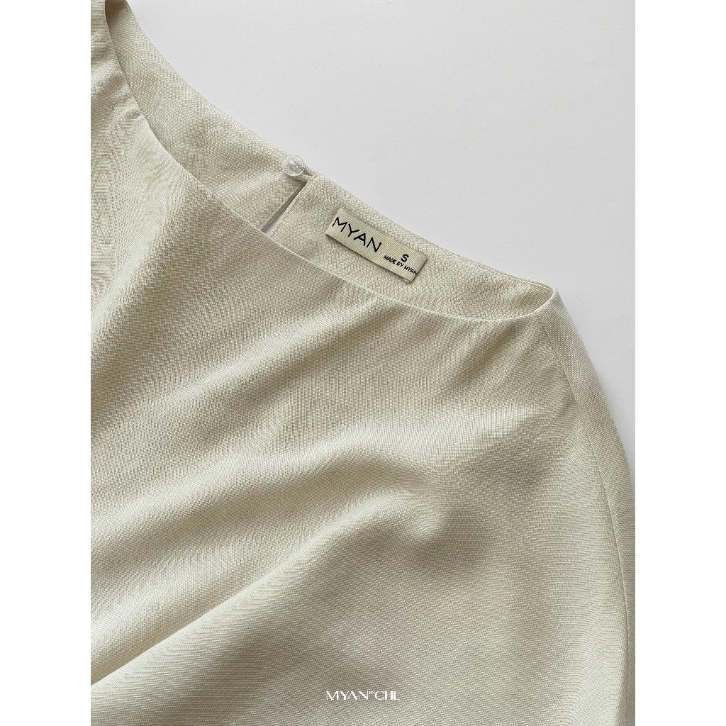 Áo linen vai chờm có dây lưng rời