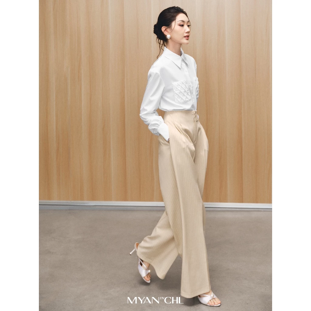 Áo sơ mi thô túi ngực bấu ly đính ngực