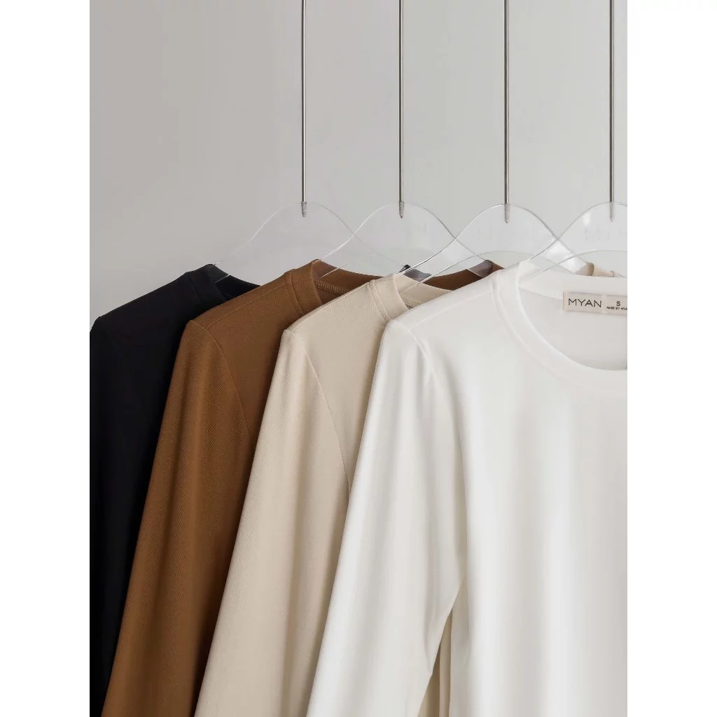 Áo thun basic dài tay cổ tròn