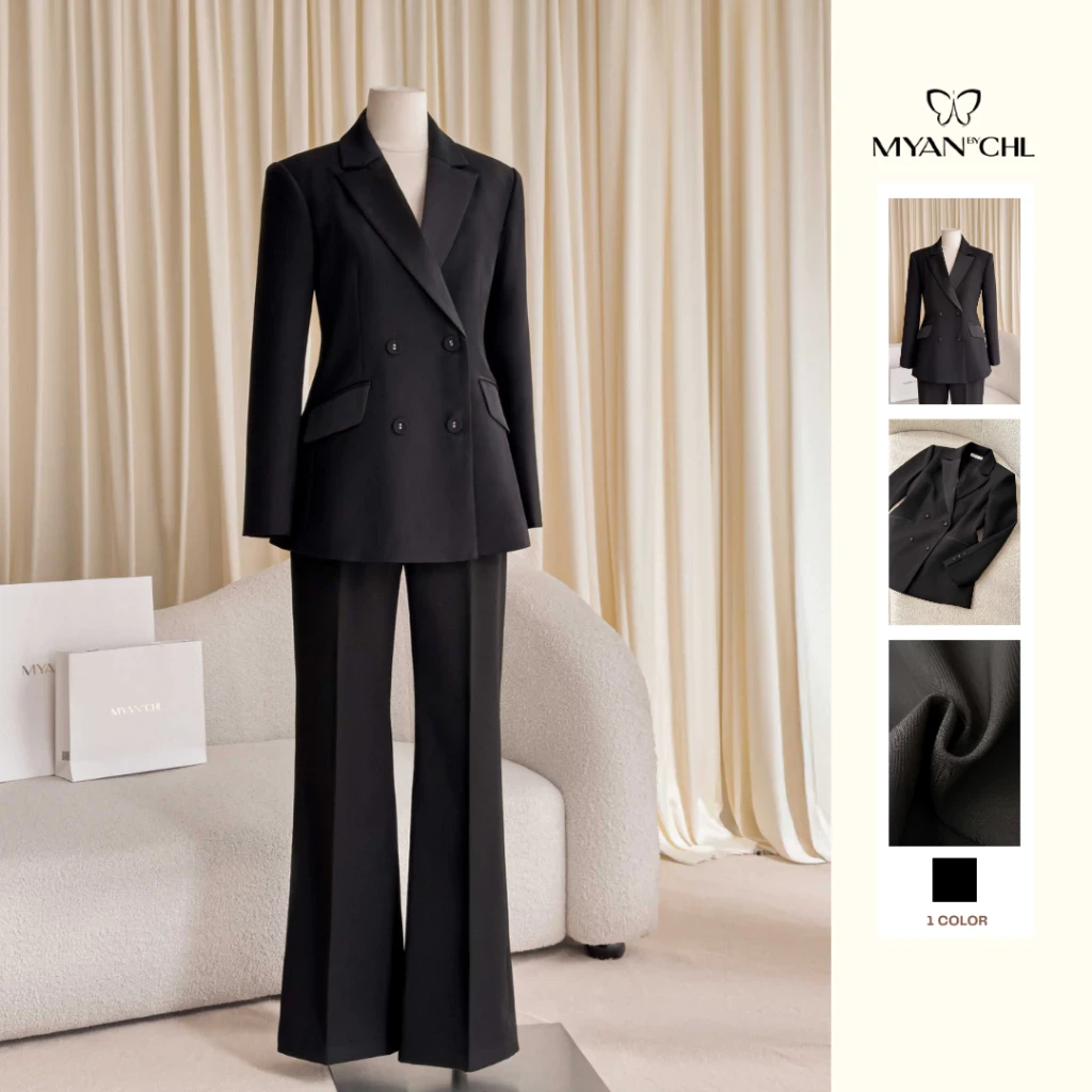 Áo vest túi chéo 2 hàng cúc