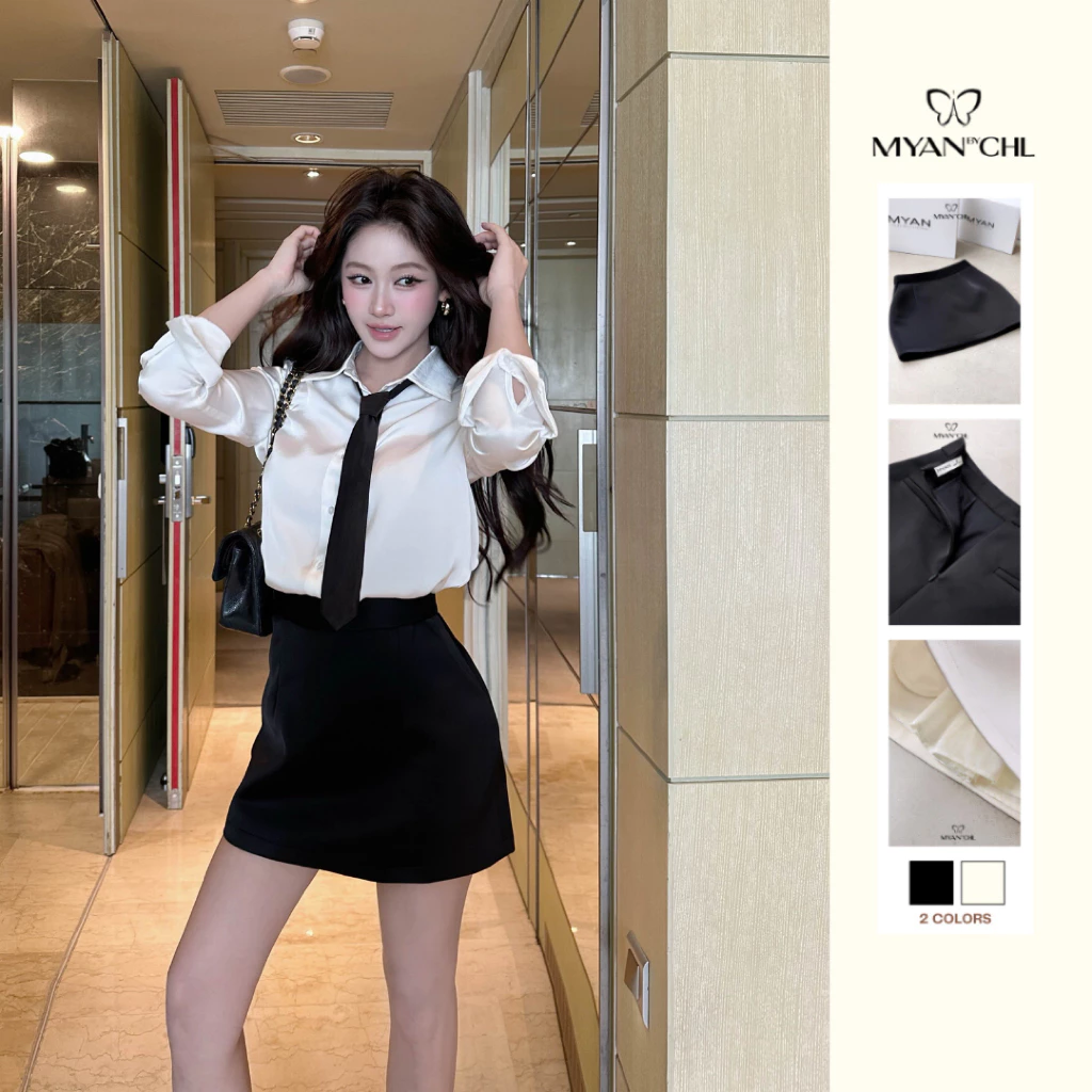 Chân váy tafta lụa dáng ngắn