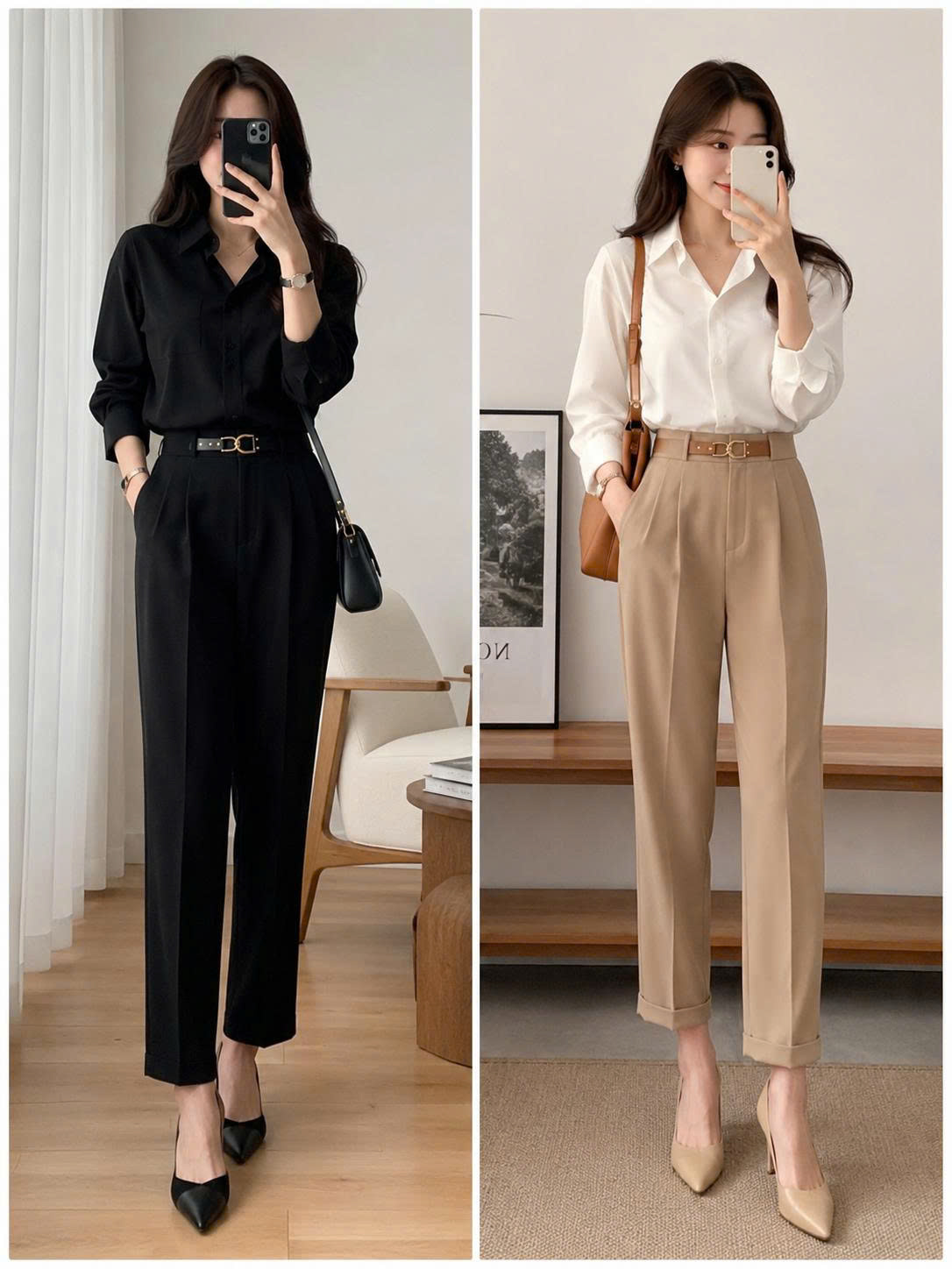 Quần baggy đai da, móc soắn lệch (2m)
