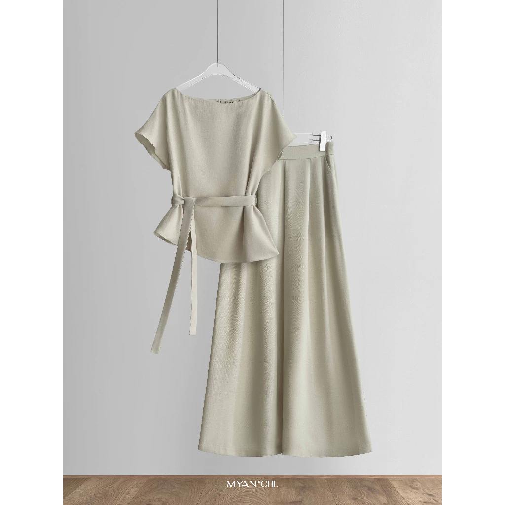 Quần linen dáng dài ống rộng