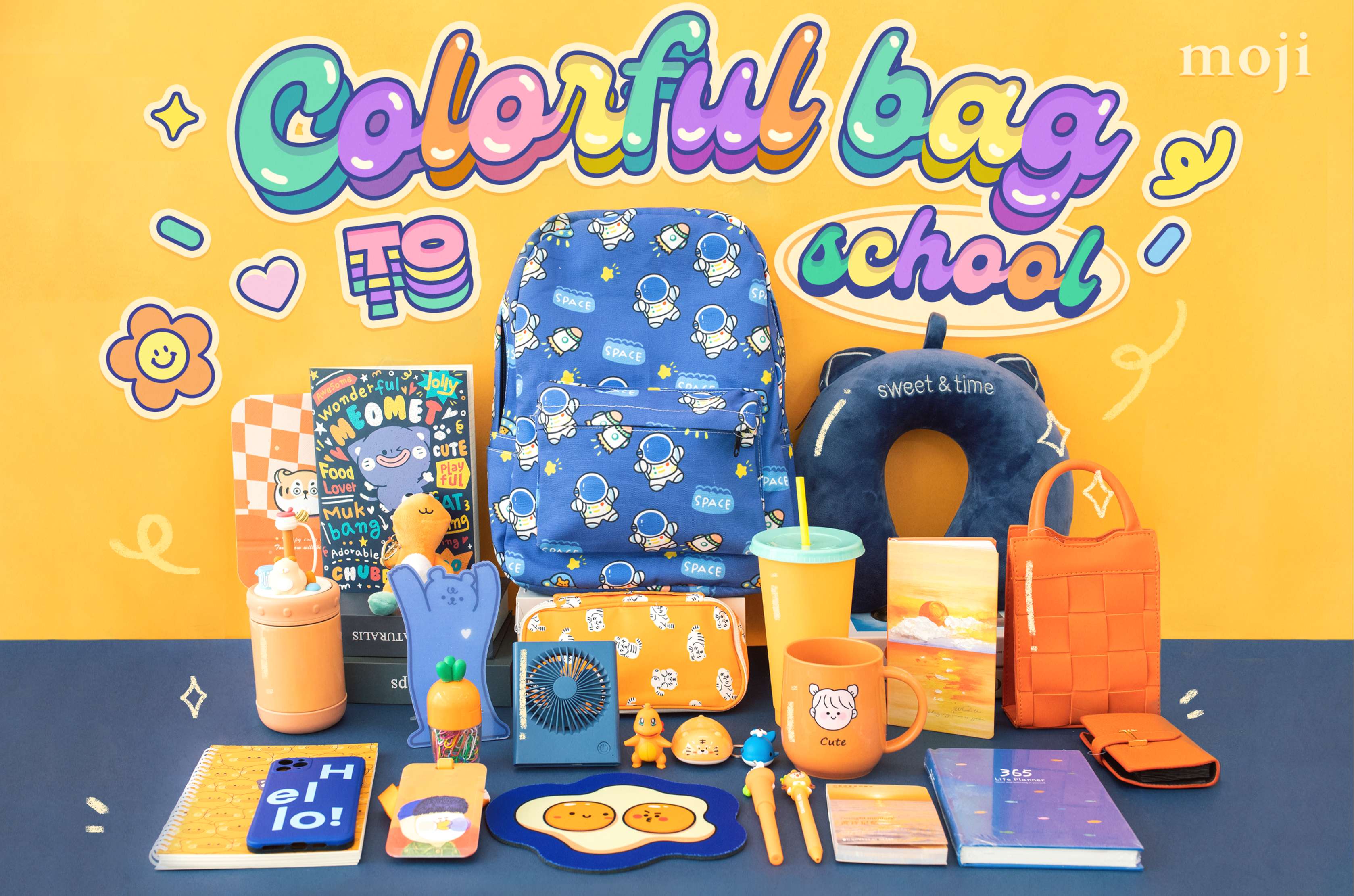 Colorful bag to school
