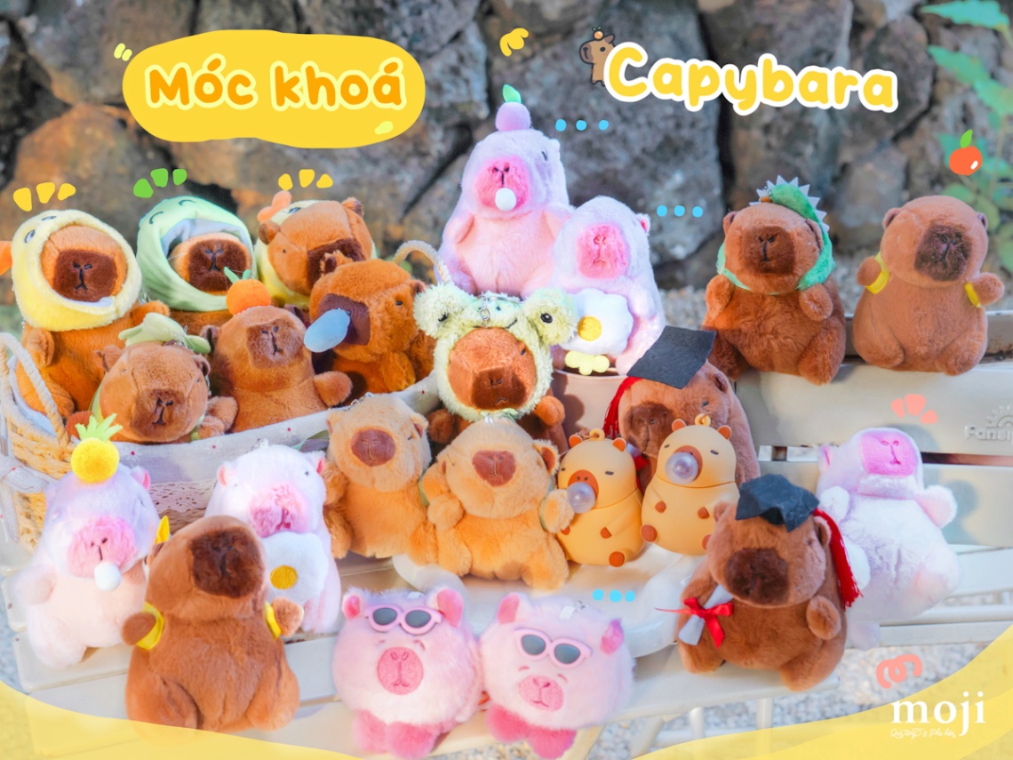 Mê đắm móc khóa Capybara xinh xắn