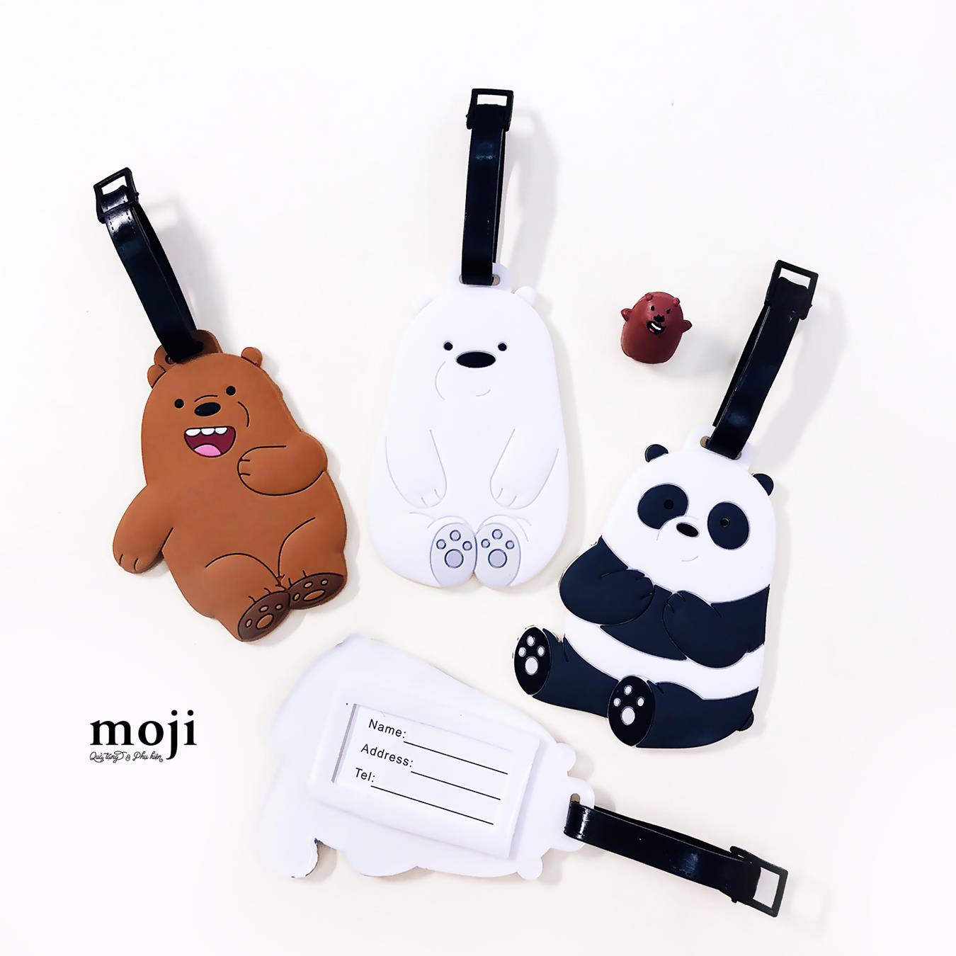 Luggage tag We bare bears ngồi