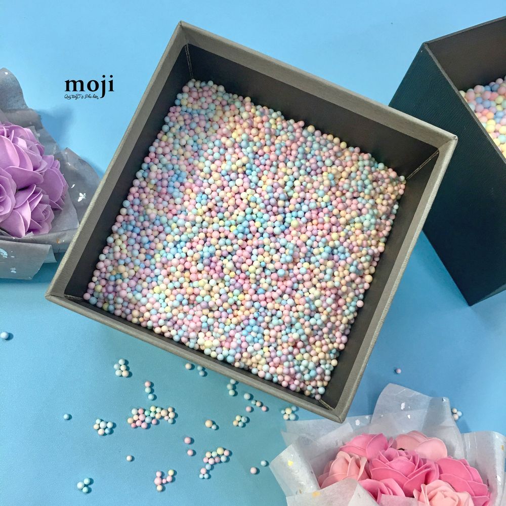 Hạt xốp trang trí hộp quà hạt nhỏ mix color pastel