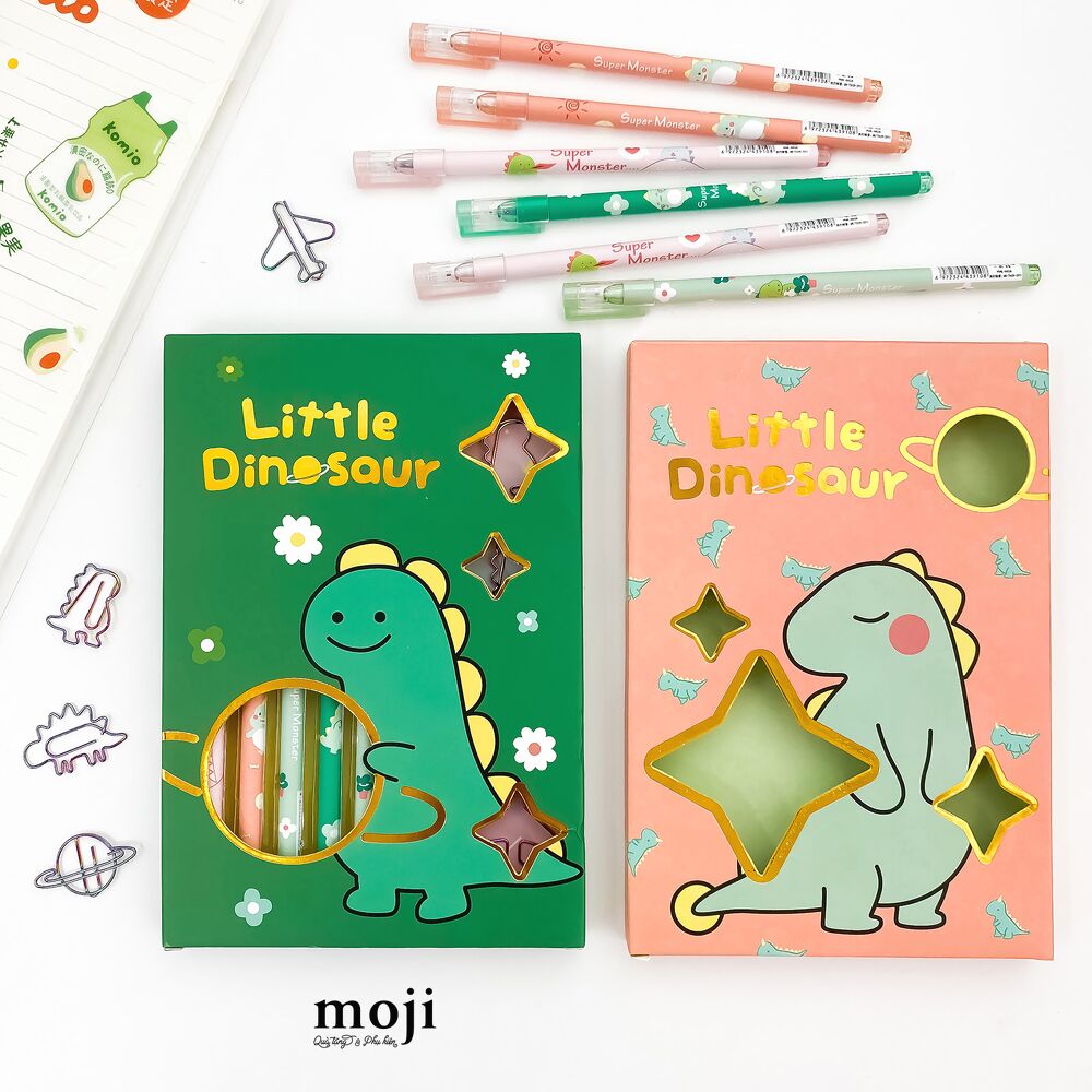 Bút viết set6 Little Dinosaur kèm kẹp mini
