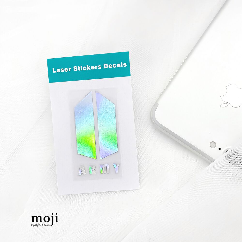 Sticker idol hologram BTS ARMY Logo