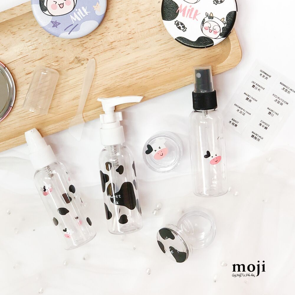 Bộ chiết mỹ phẩm Bò cute sweet milk