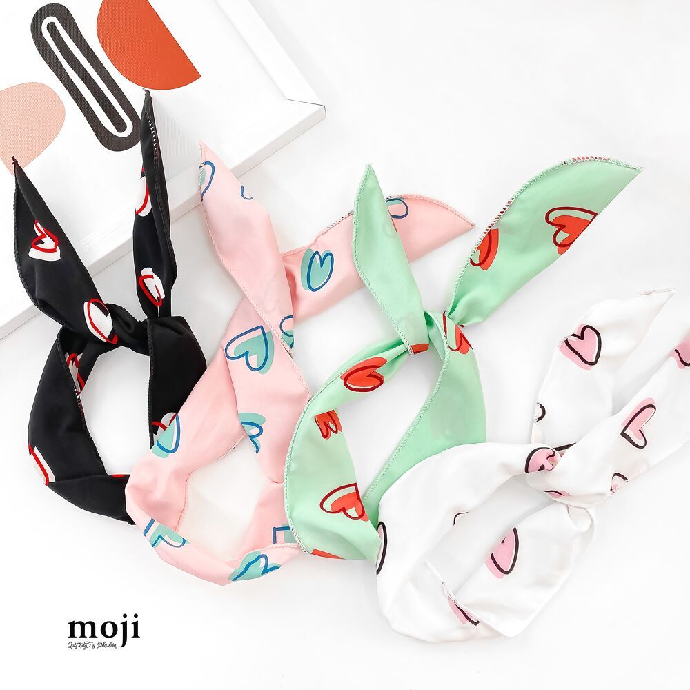 Băng đô turban vải heart line heart