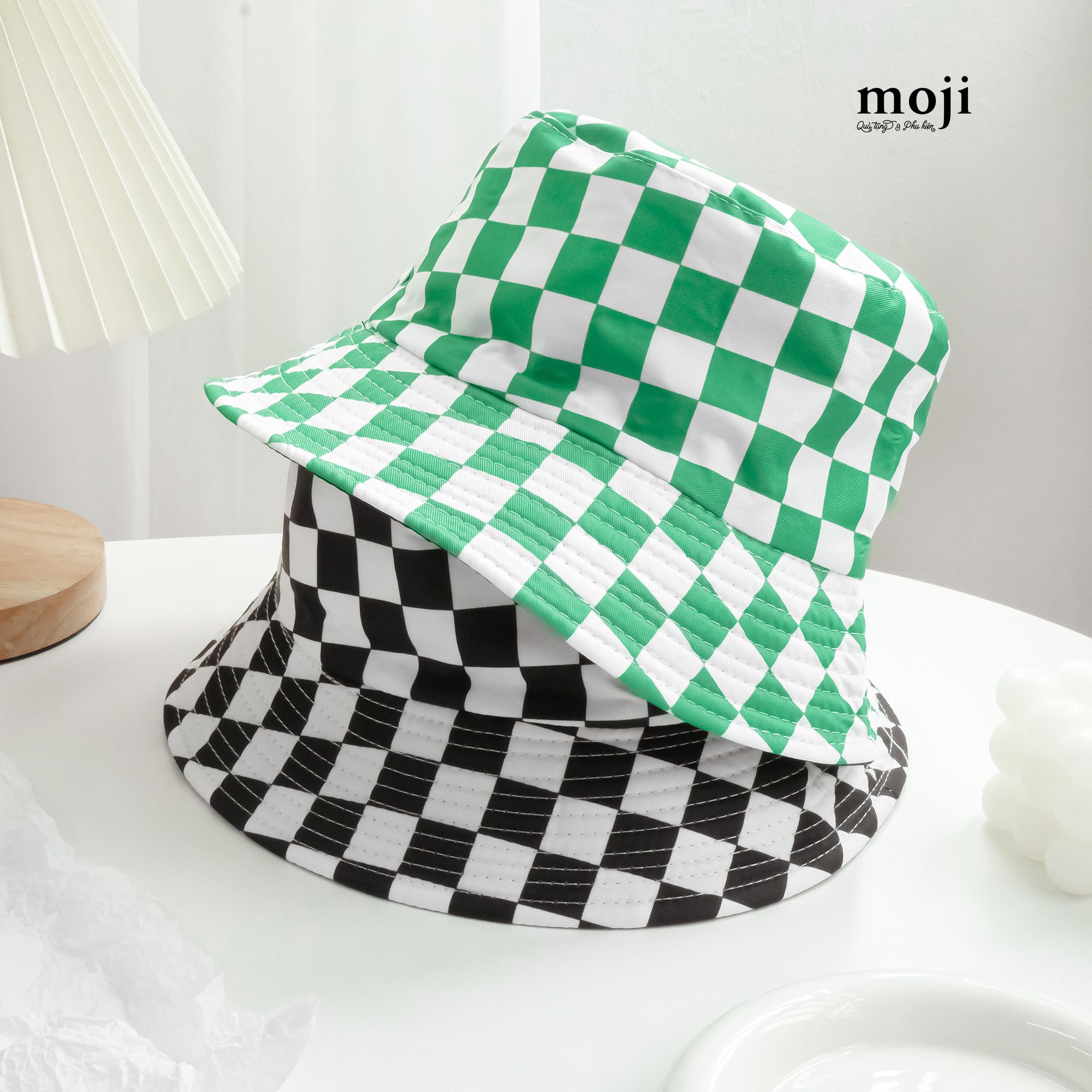 Mũ nón bucket 2 mặt Basic caro check pattern