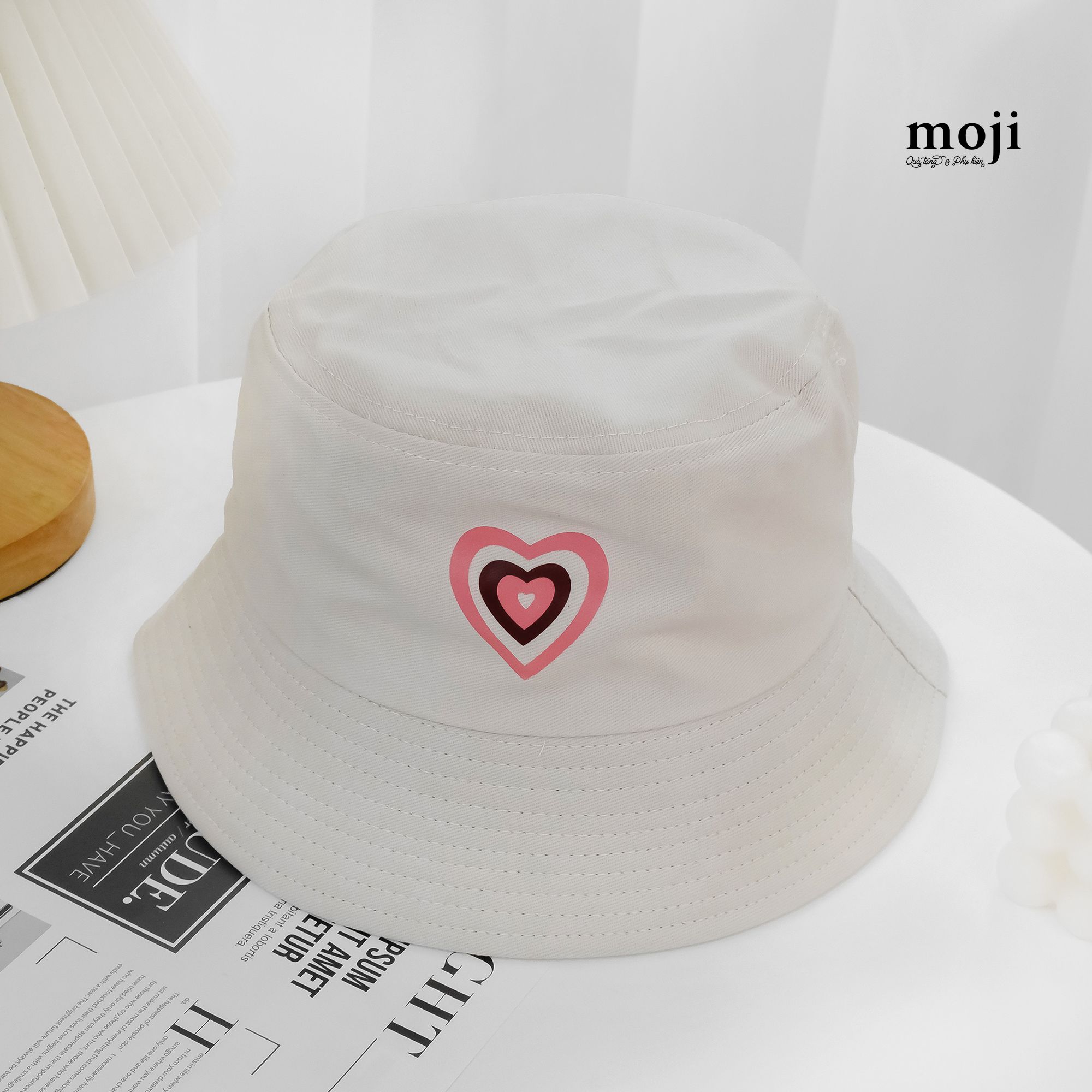 Mũ nón bucket Love heart tunnel