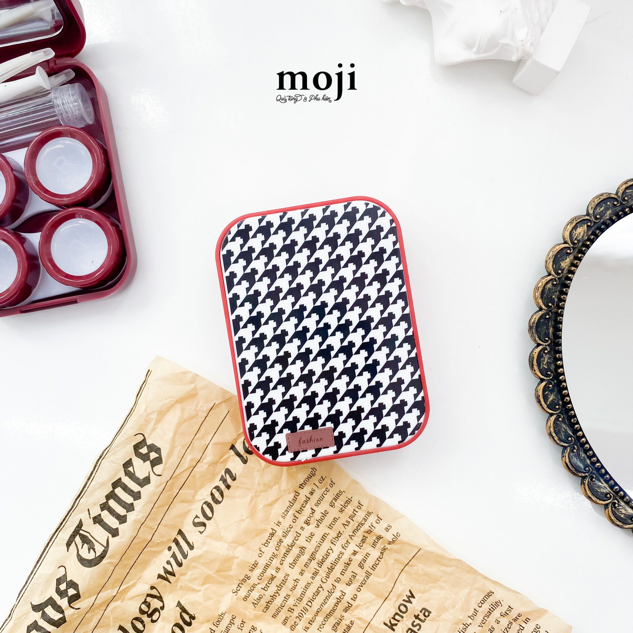Hộp đựng lens Basic houndstooth set2