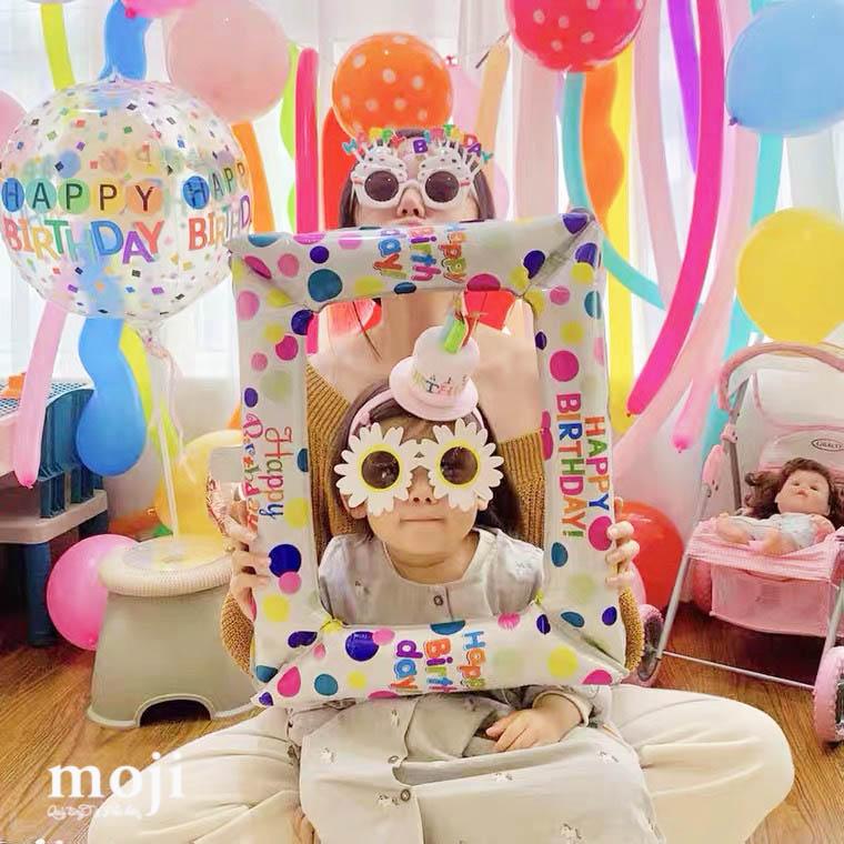 Bóng bay trang trí party khung chữ nhật Happy birthday 38x49