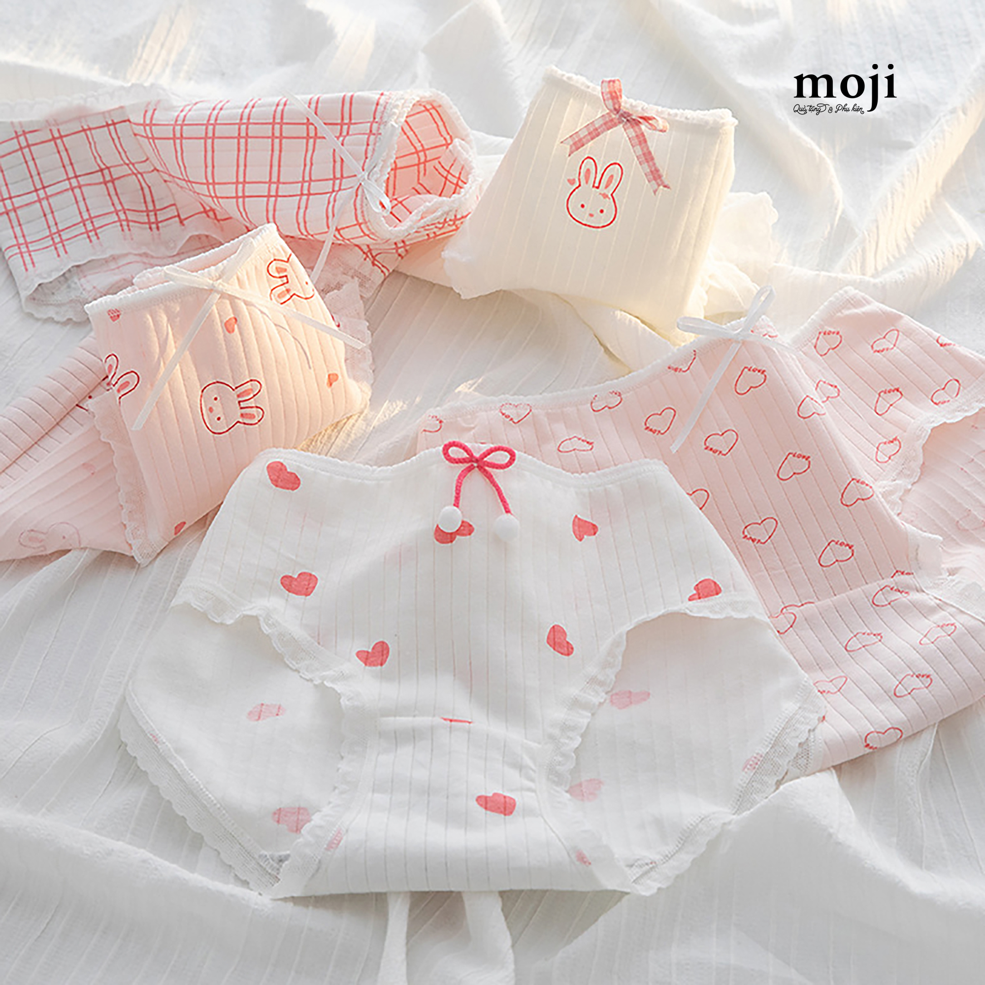 Quần chip MJ Rabbit heart love kẻ ô vân sọc