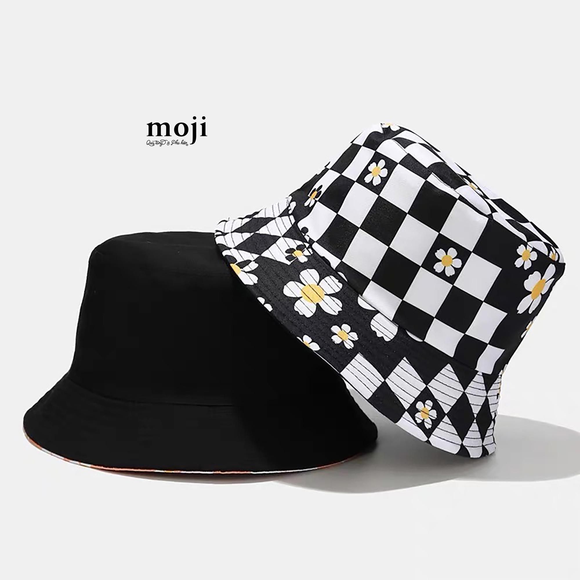 Mũ nón bucket 2 mặt Flower caro check pattern
