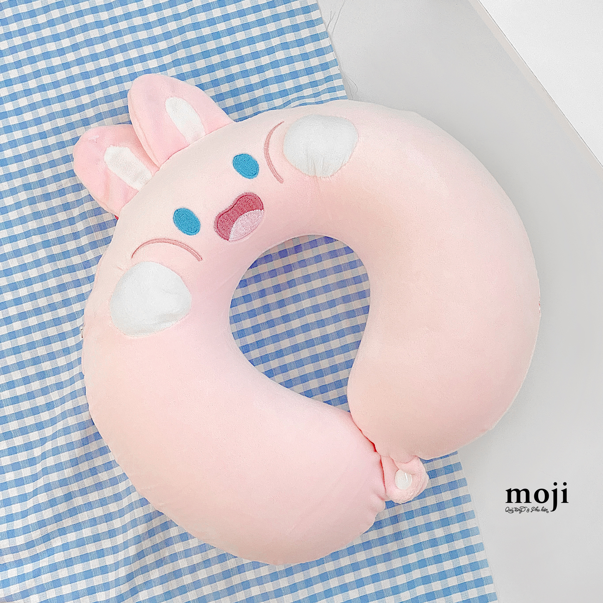 Gấu bông chữ U ruột cao su Rabbit chubby cheeks có tai