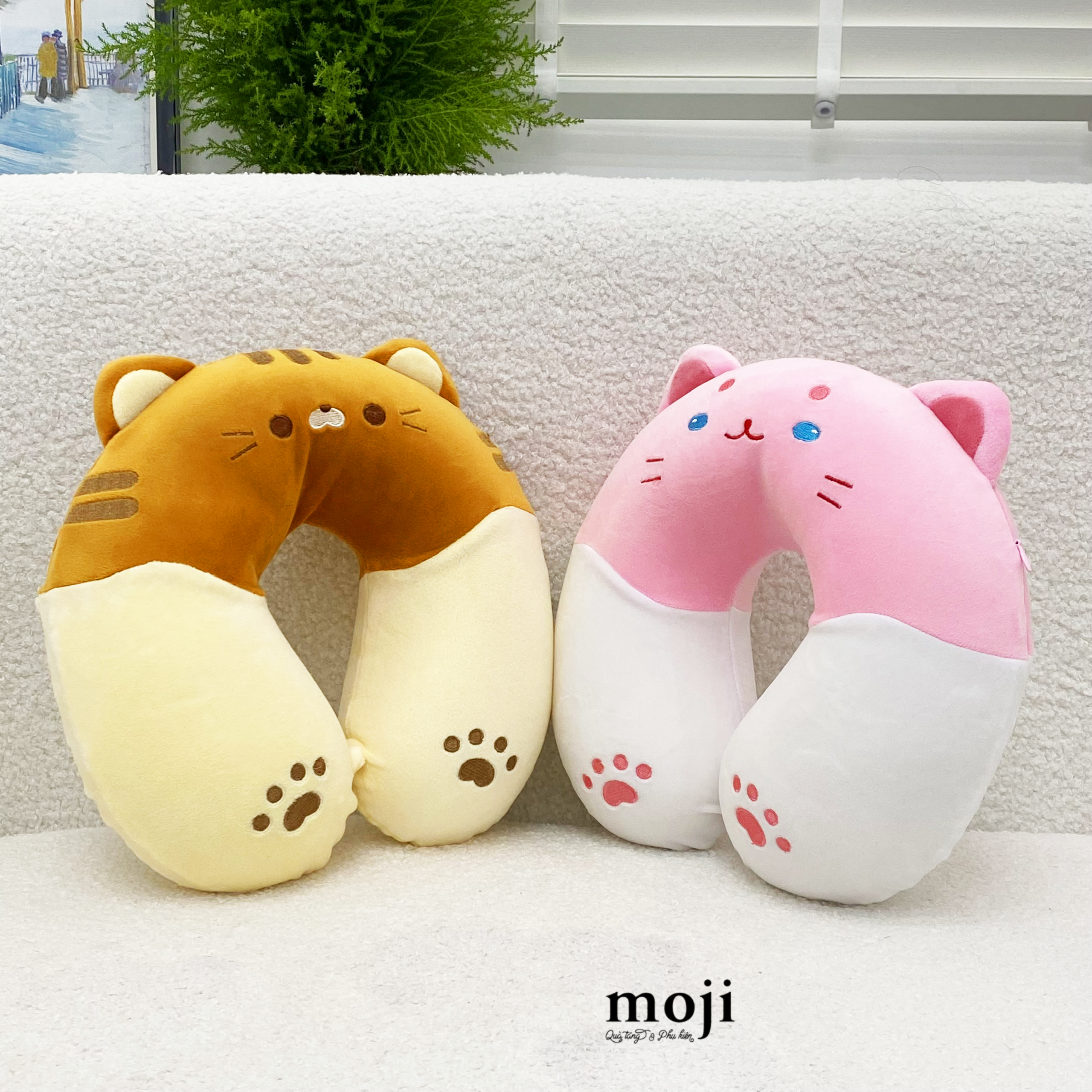 Gấu bông chữ U MZ  ruột cao su Cute cat face