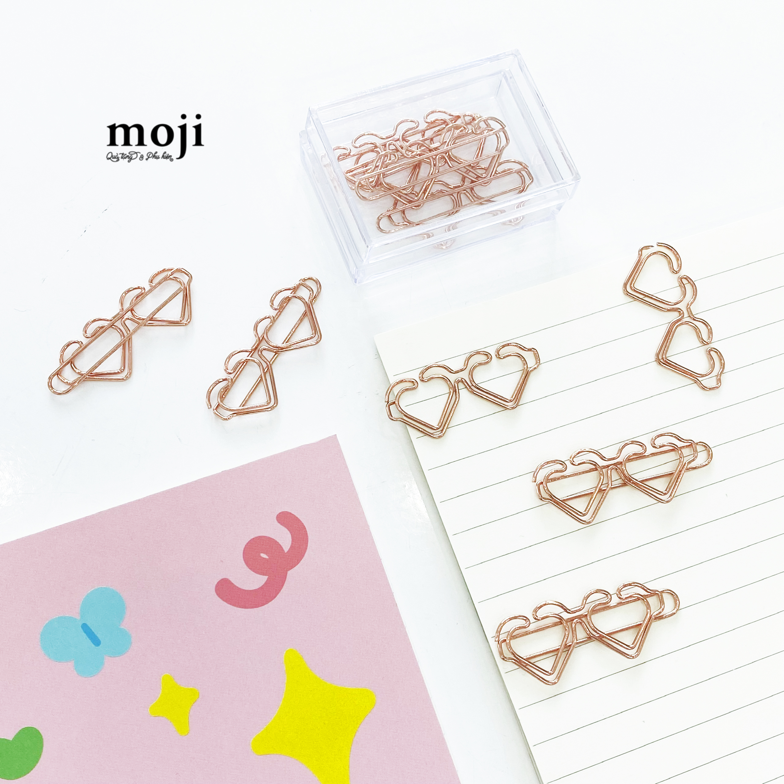 Kẹp tài liệu mini kim loại Double heart set10