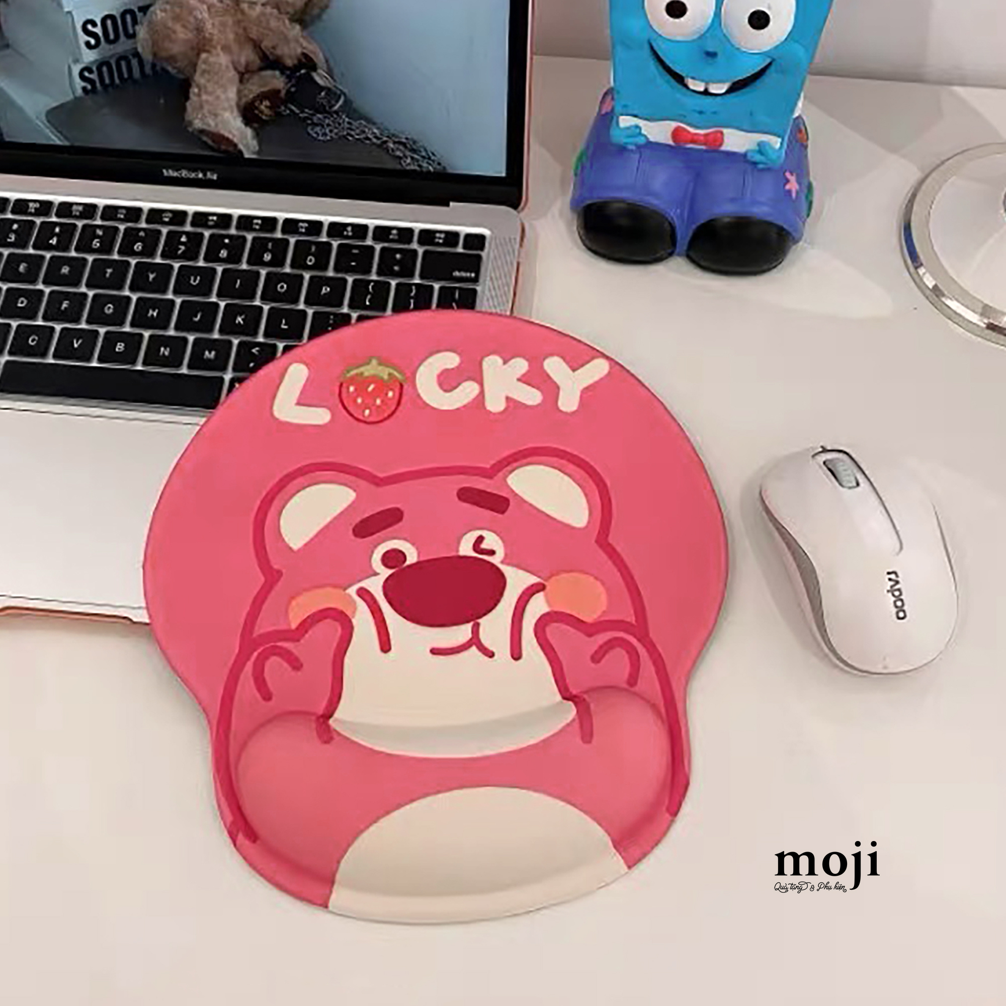 Lót chuột đệm tay TS Gấu dâu Lotso lucky 22x25