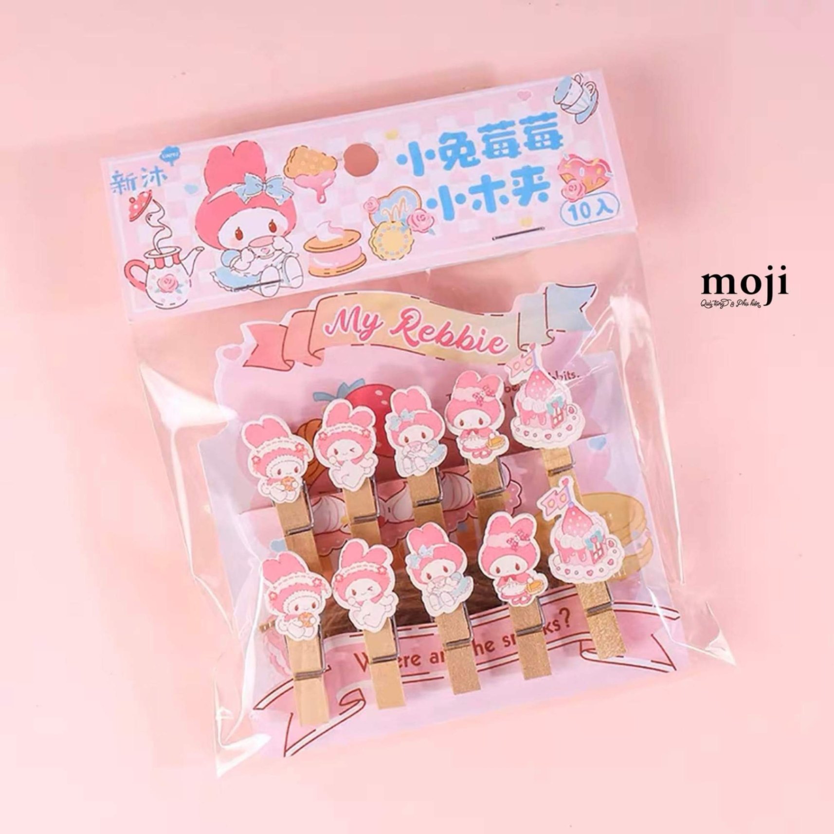 Kẹp gỗ Pink rabbit sweet cake set10