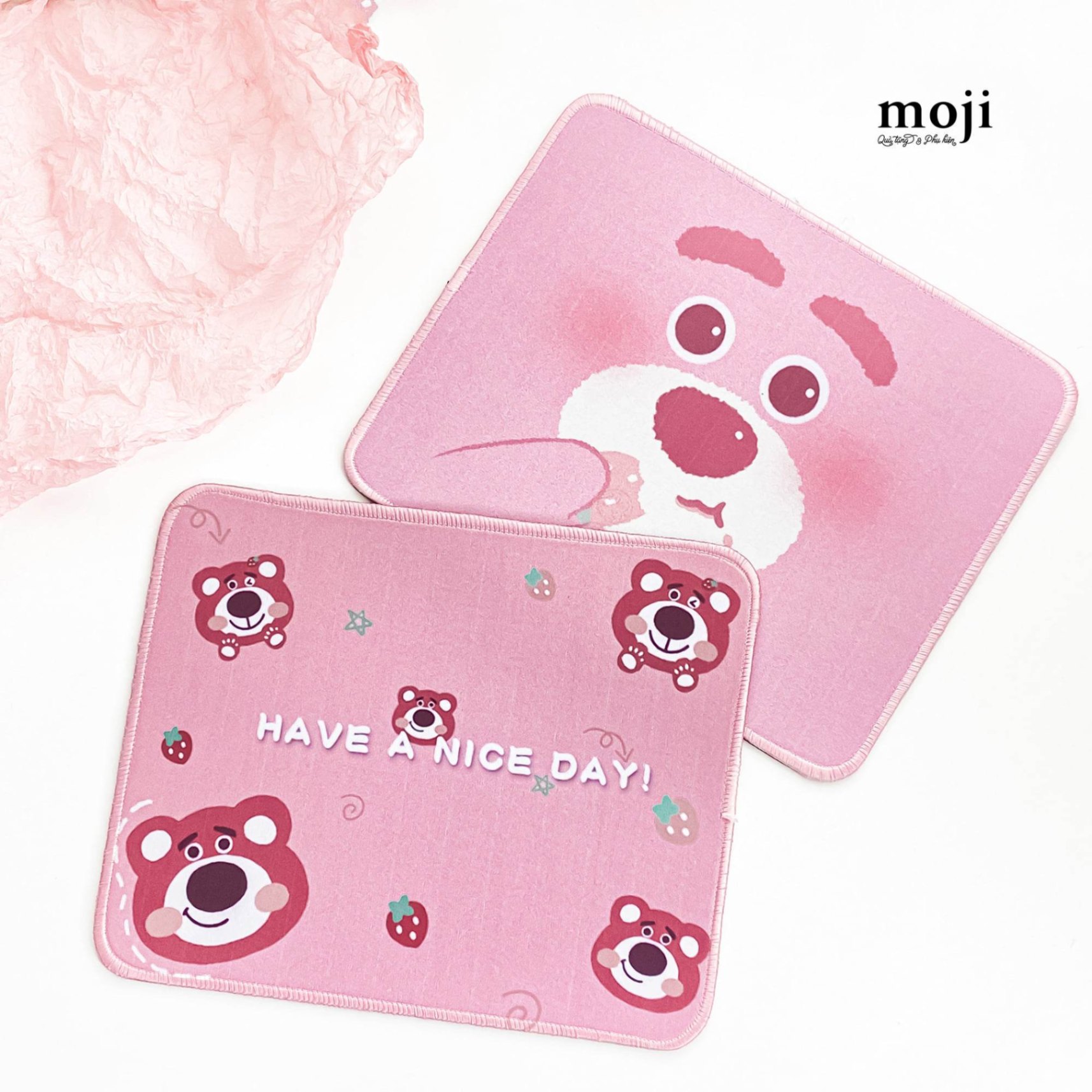 Lót chuột TS Gấu dâu Lotso fruit have a nice day 20x24