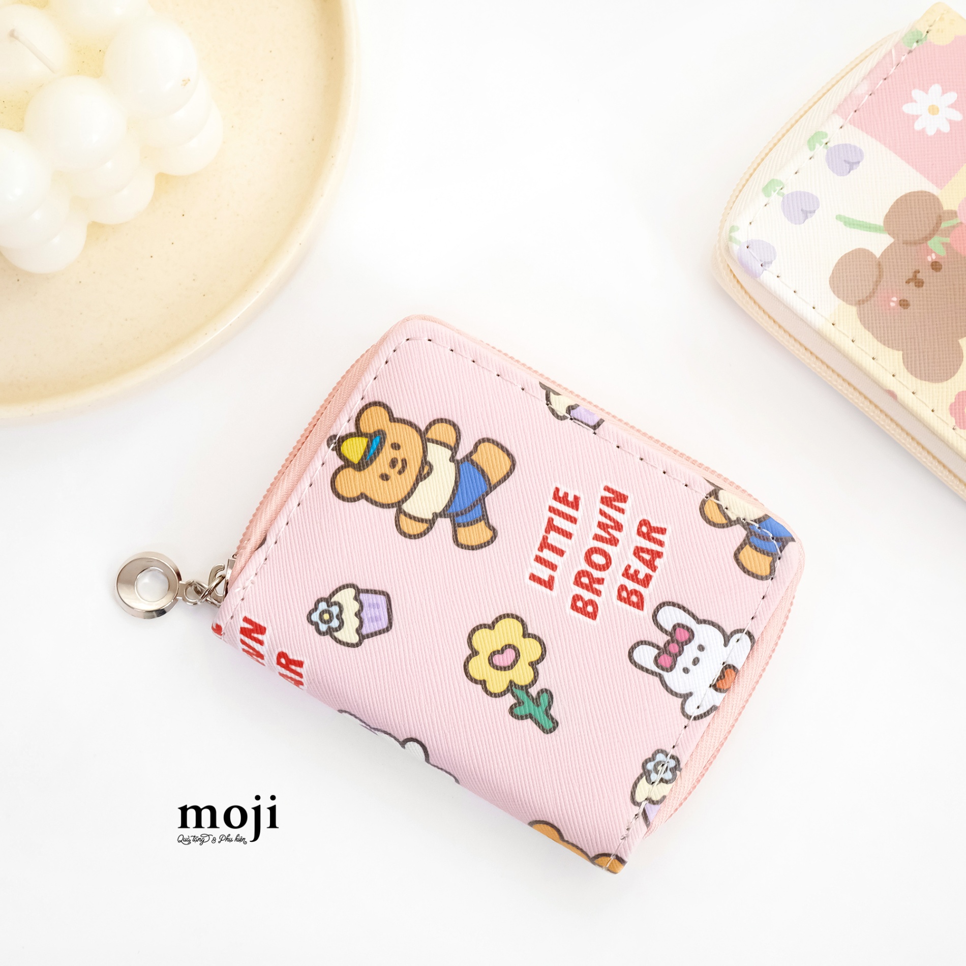 Ví da dáng ngắn Little brown bear rabbit little things 8x11