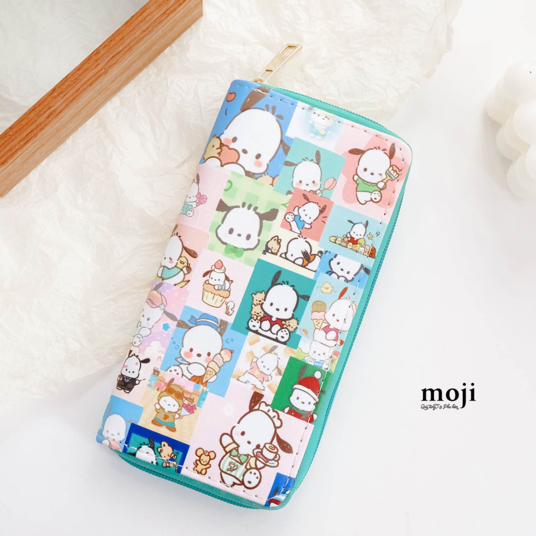 Ví da dáng dài Sanrio family Pochacco sweet time 10x19