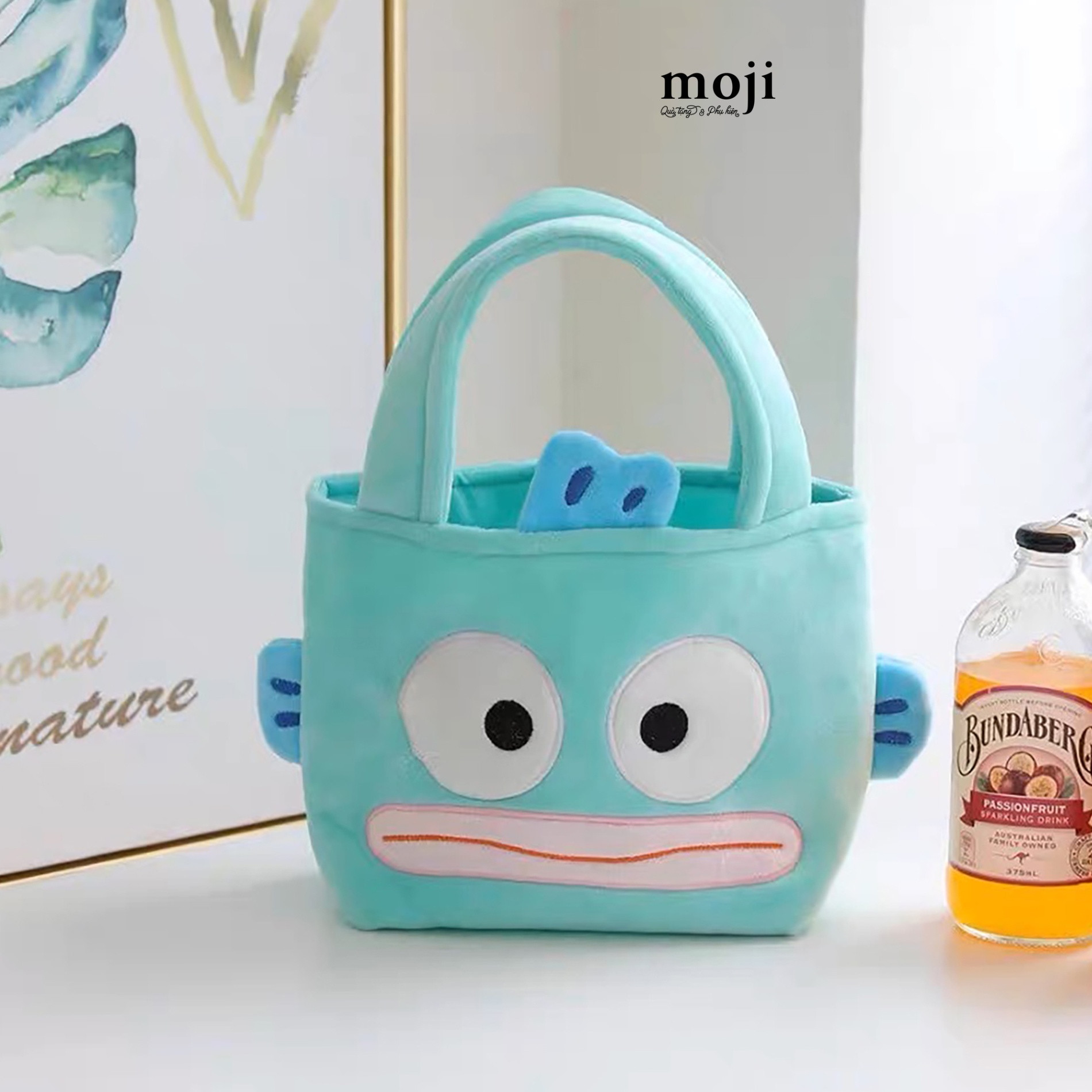 Túi đeo vải Sanrio family Hangyodon funny face 16x26