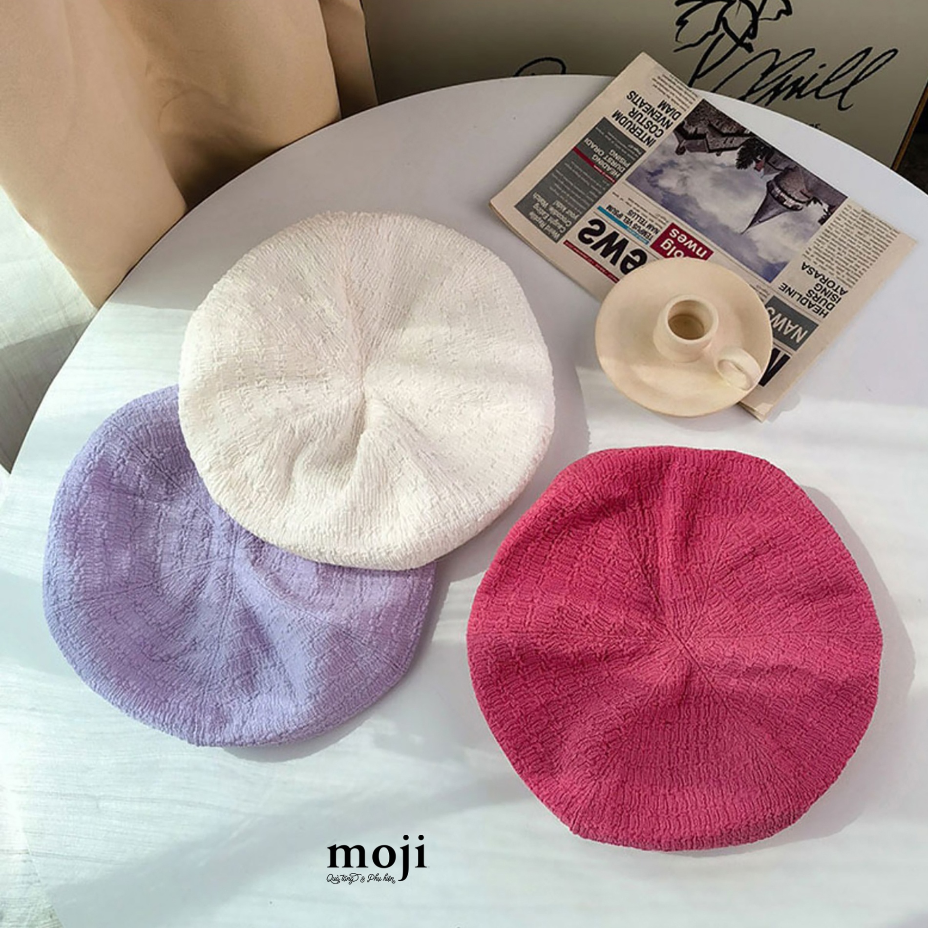 Mũ nón beret One color not straight pattern