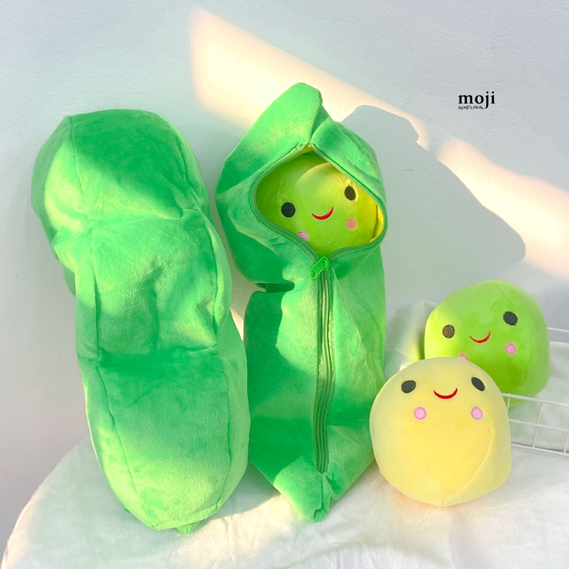 Gấu bông đậu đậu Happy face má hồng 50cm