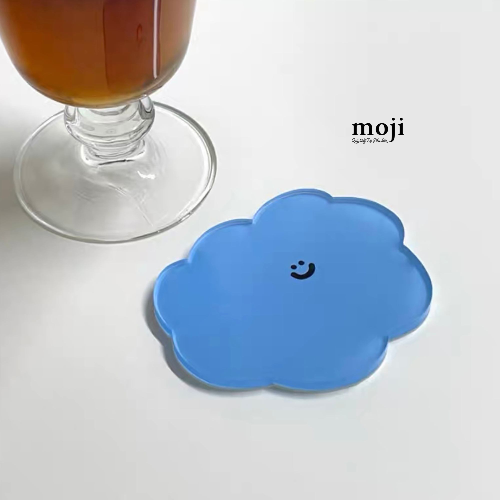 Lót cốc Blue cloud little smile face 8cm