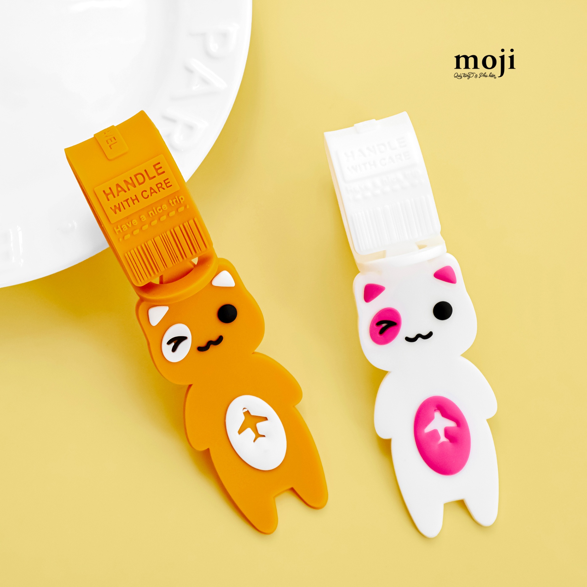 Luggage tag Emotion cat little airplane