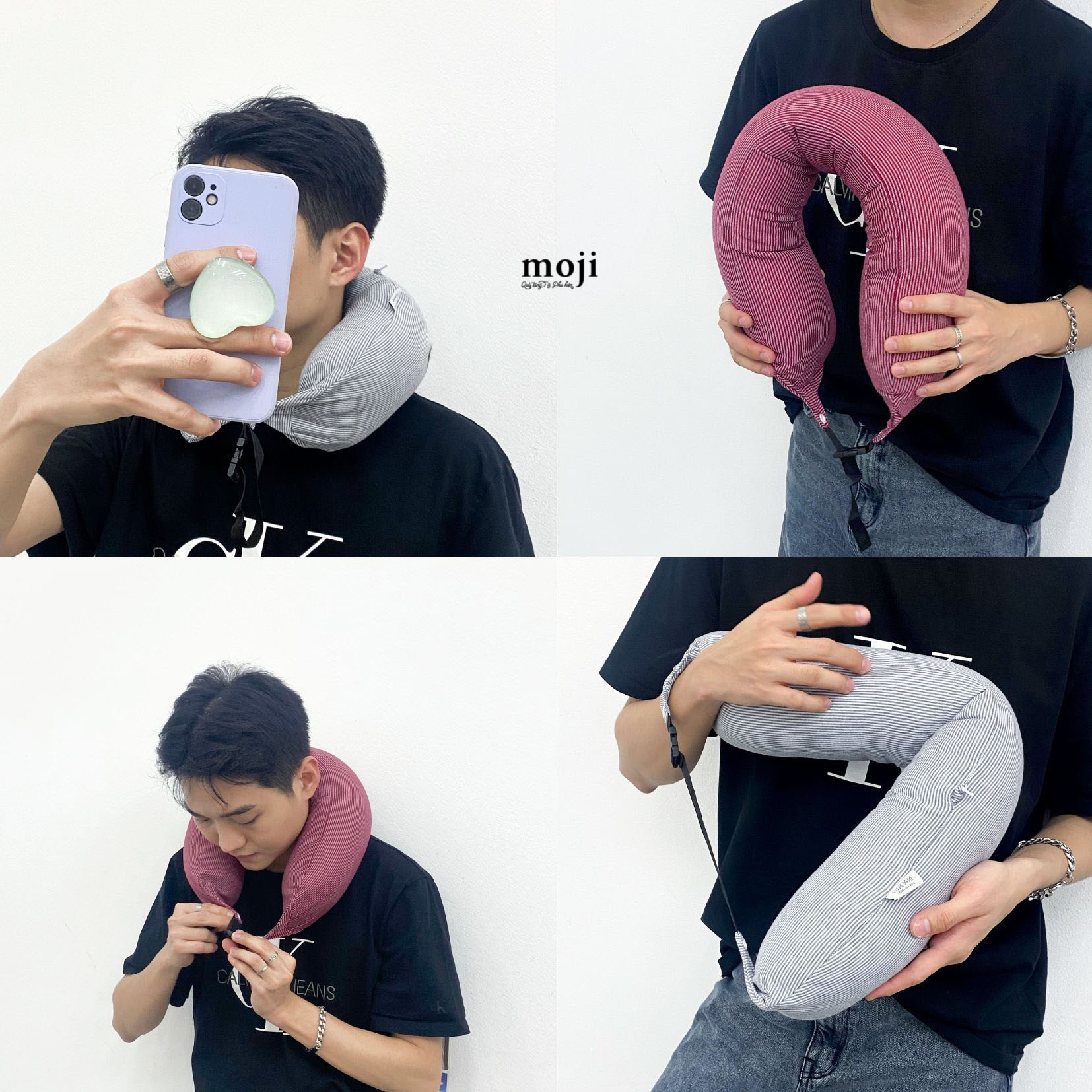 Gấu bông chữ U hạt xốp Kẻ sọc nhỏ