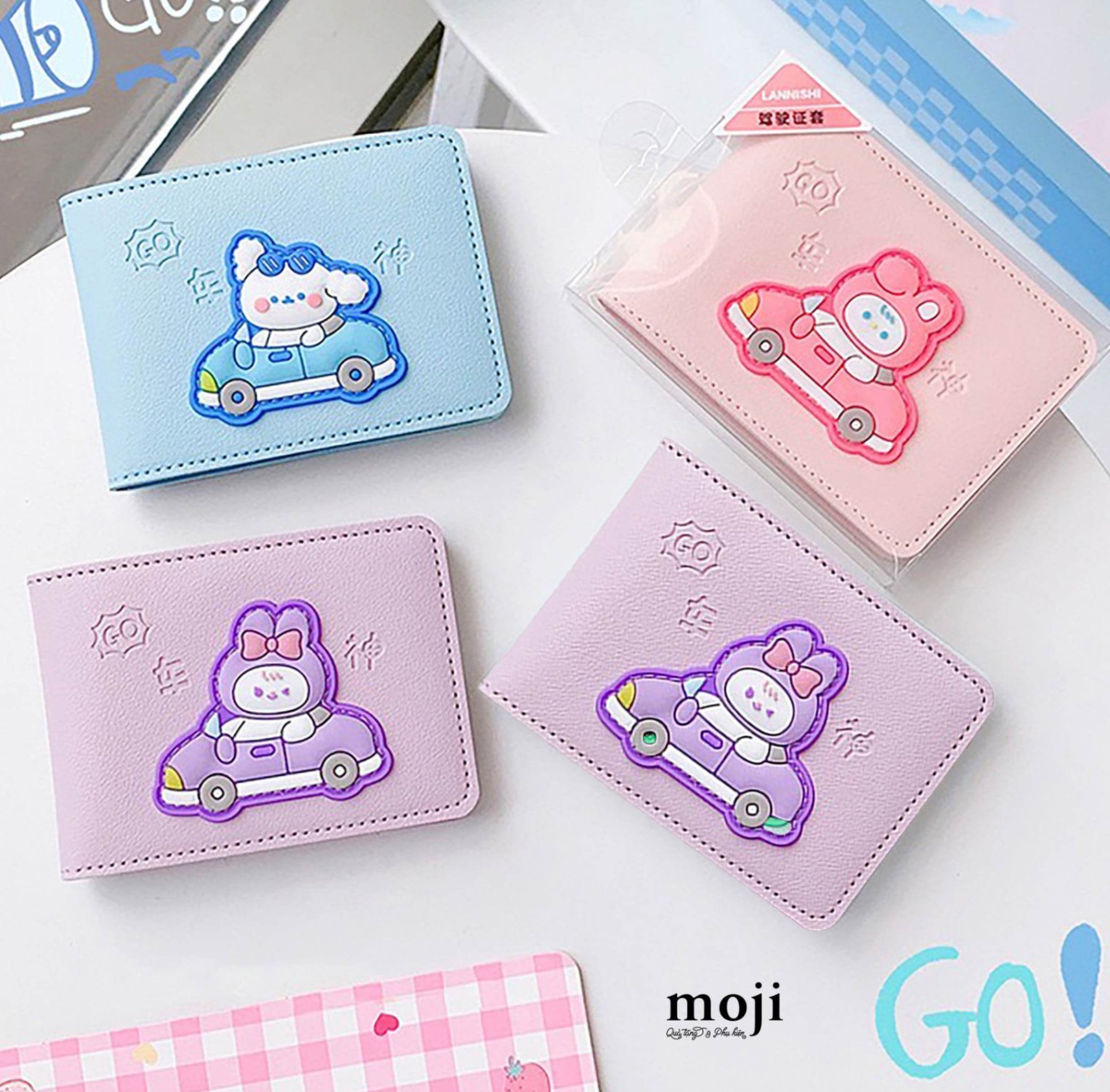 Ví mini đa năng Sanrio family racing 8x10