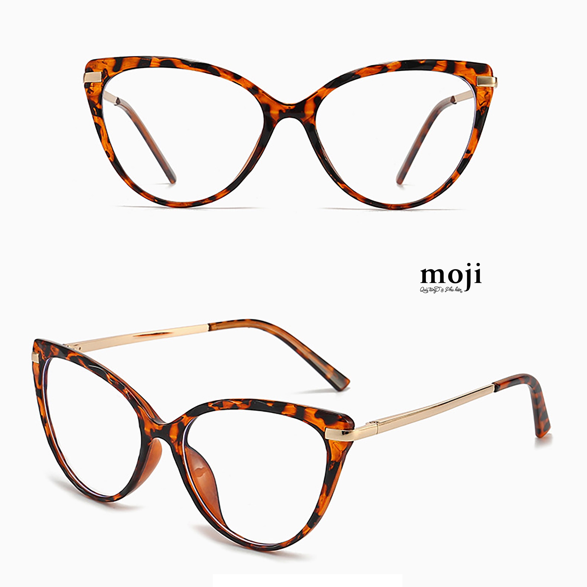 Kính gọng kim loại mắt mèo leopard wavy style
