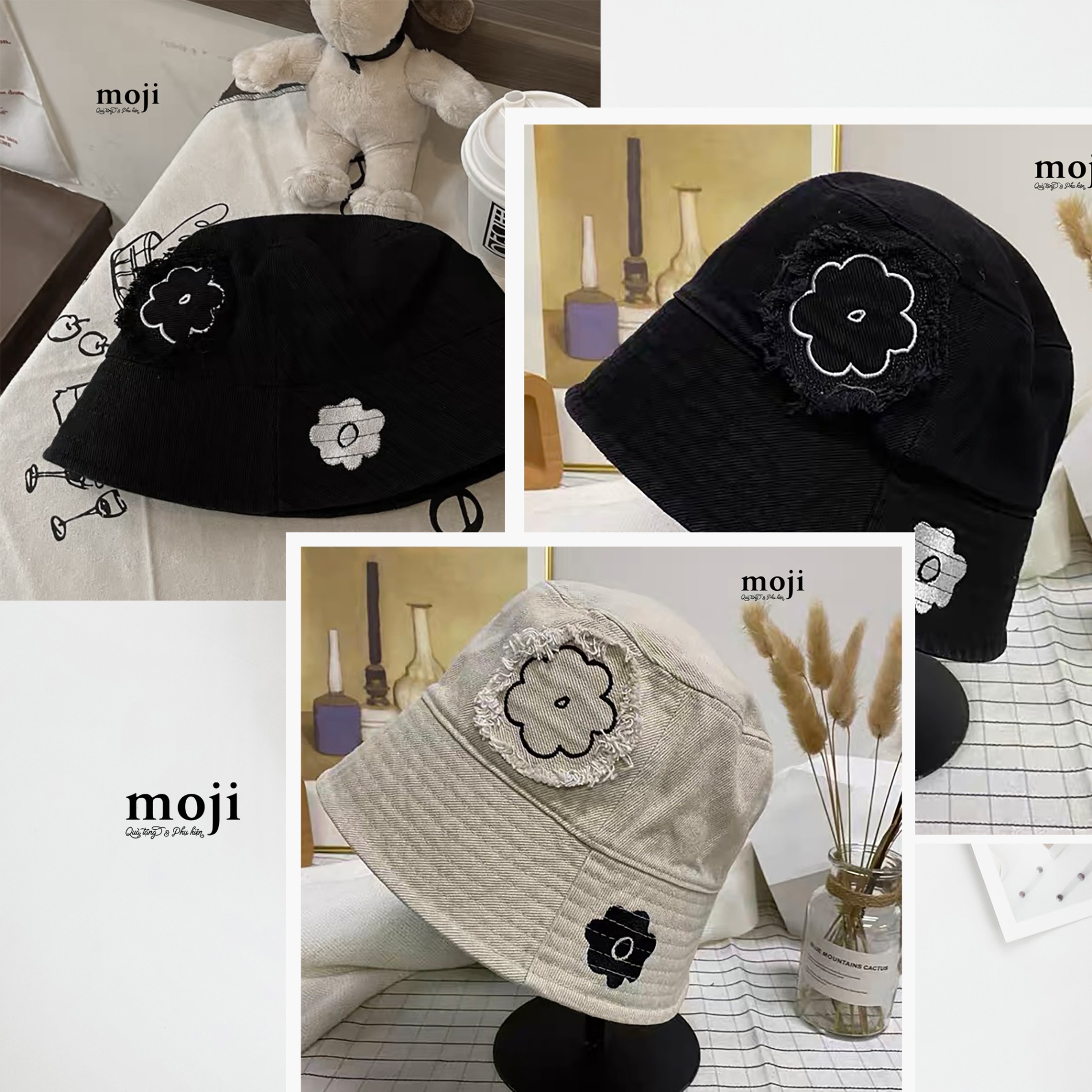 Mũ nón bucket Flower phối màu