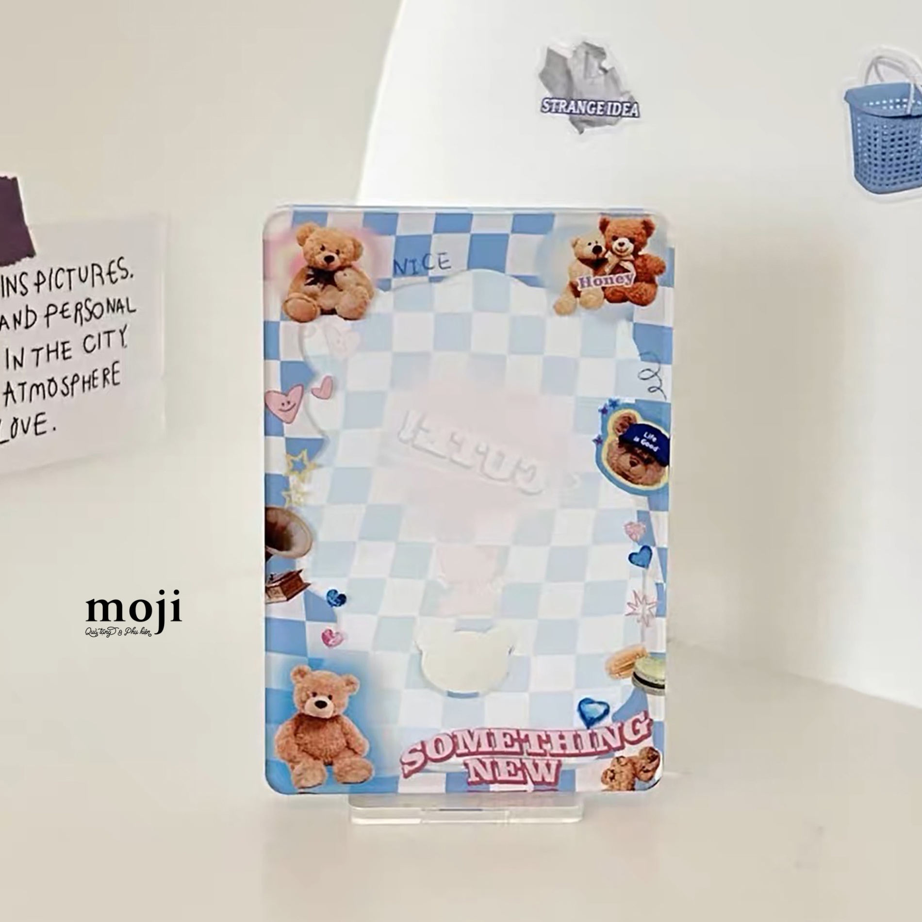 Khung ảnh trang trí acrylic Teddy bear something new caro 7x10
