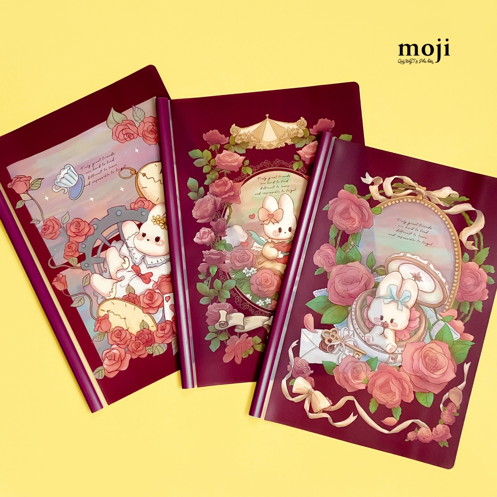 Kẹp tài liệu A4 Rabbit in the rose flower land 22x31
