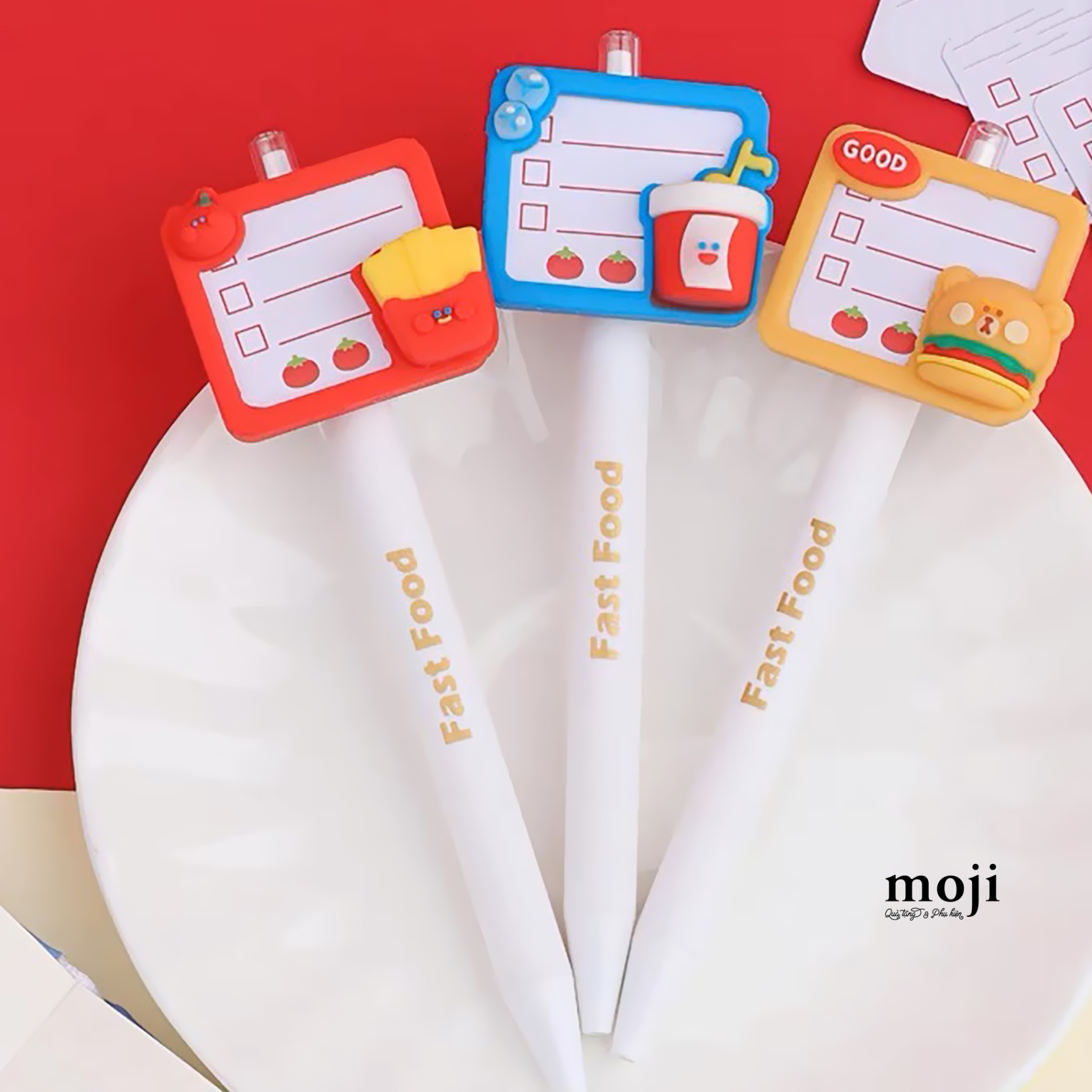 Bút viết note Fast food cute face