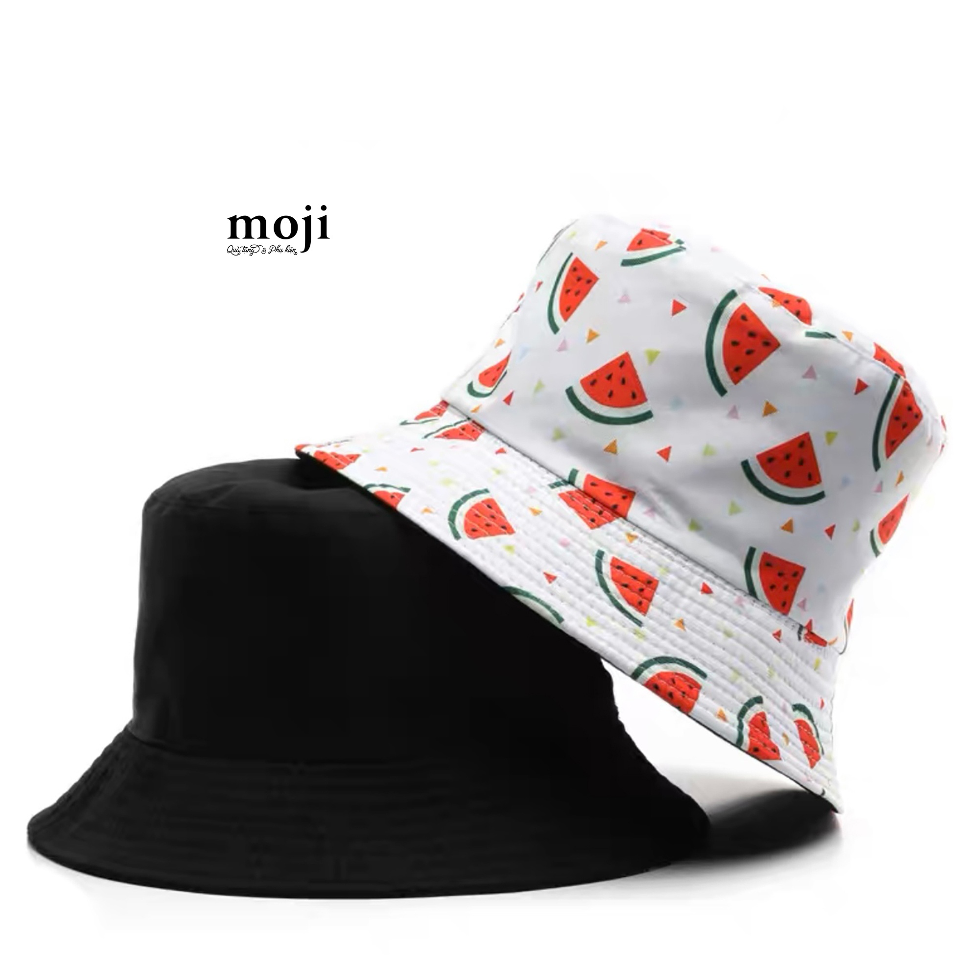 Mũ nón bucket 2 mặt Fruit watermelon little colorful triangle