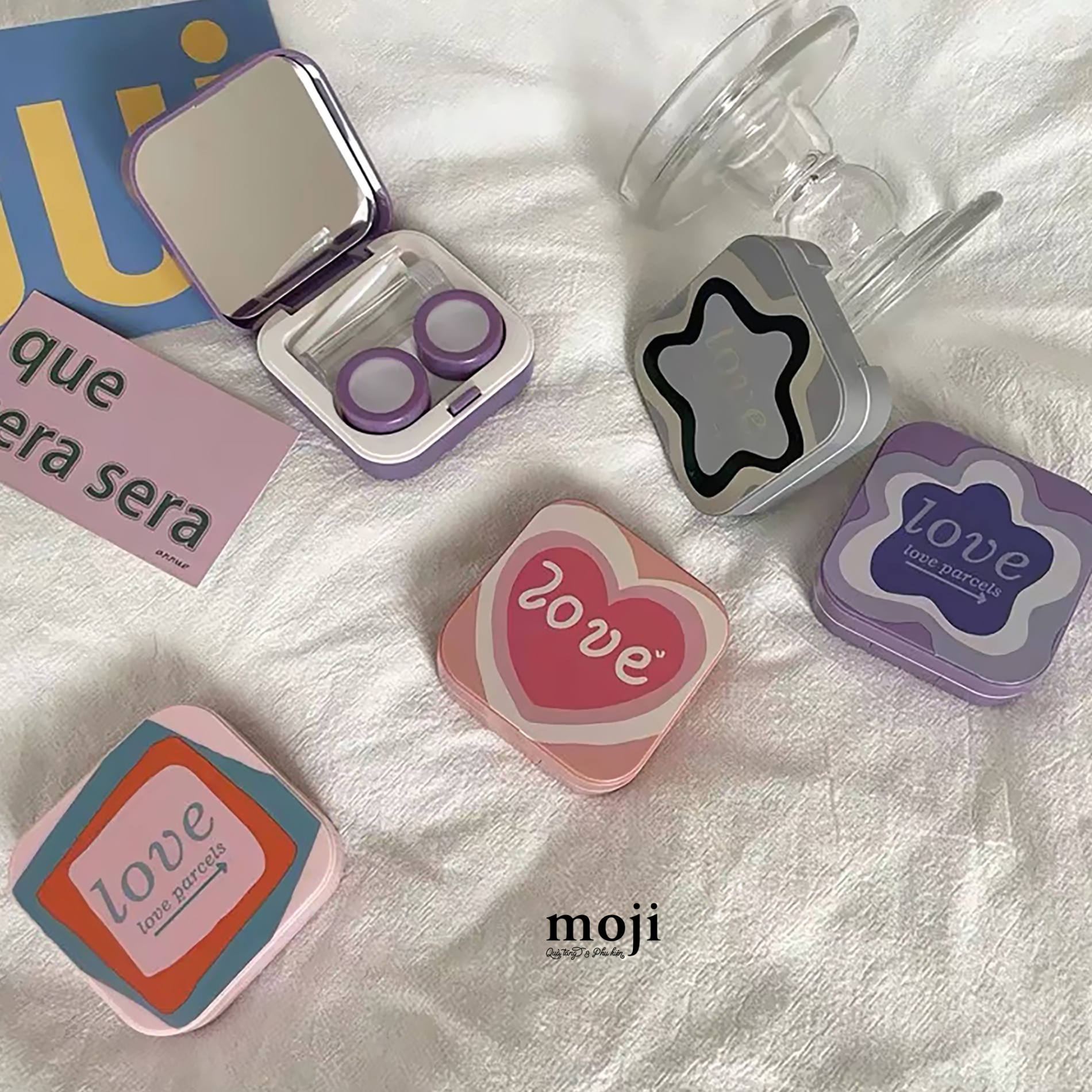 Hộp đựng lens Flower heart love parcels